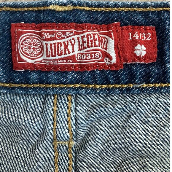 Lucky Legend Brand ACDC Distressed Mom High Rise Denim Shorts Size 14/32 - Picture 4 of 7